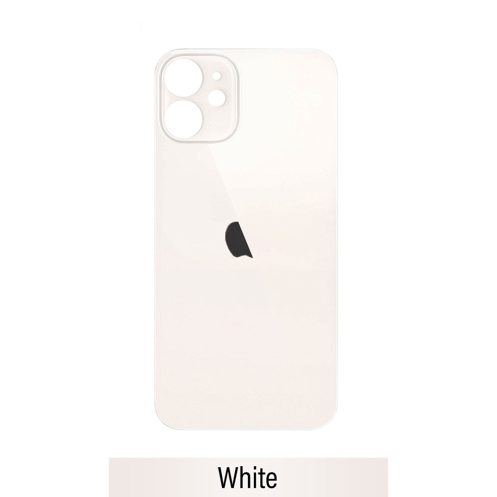 Rear Glass Replacement for iPhone 12 MINI (Camera Frame Aseembly by Factory)- White