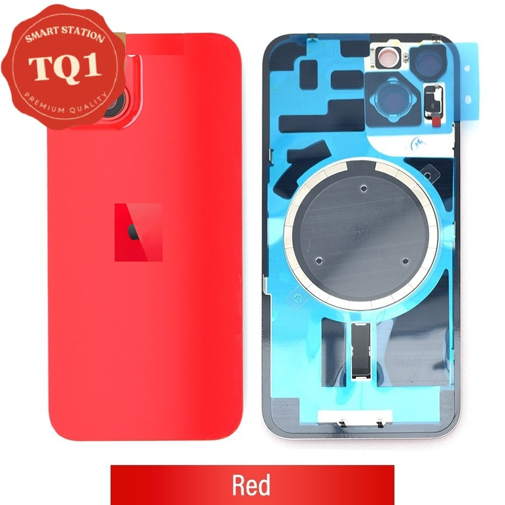 Rear Cover Glass for iPhone 14 (with Camera Lens Glass and Wireless Charging Magnet) - Red