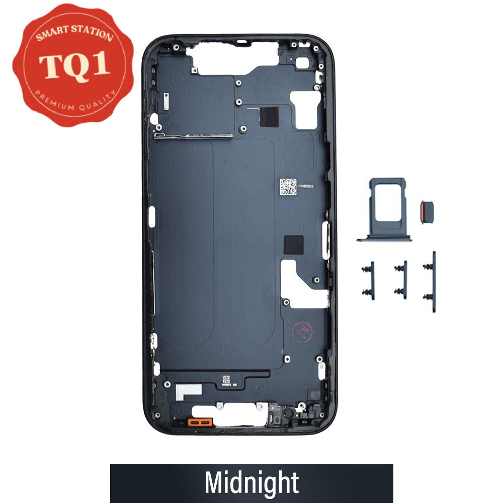 Mid Frame Cover Replacement Assembly for iPhone 14- Midnight (With SIM Tray Version)