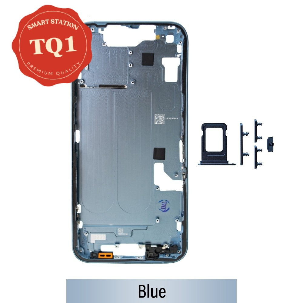 Mid Frame Cover Replacement Assembly for iPhone 14-Blue (With SIM Tray Version)