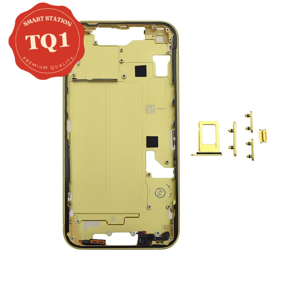 Mid Frame Cover Replacement Assembly for iPhone 14- Yellow (With SIM Tray Version)