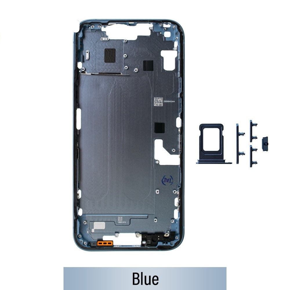 Mid Frame Cover Replacement Assembly for iPhone 14 Plus-Blue (With SIM Tray Version)