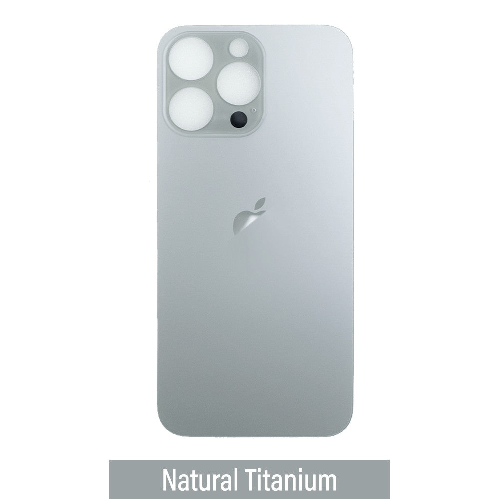 Rear Glass Replacement for iPhone 15 Pro Max (Camera Frame Aseembly by Factory)-Natural Titanium