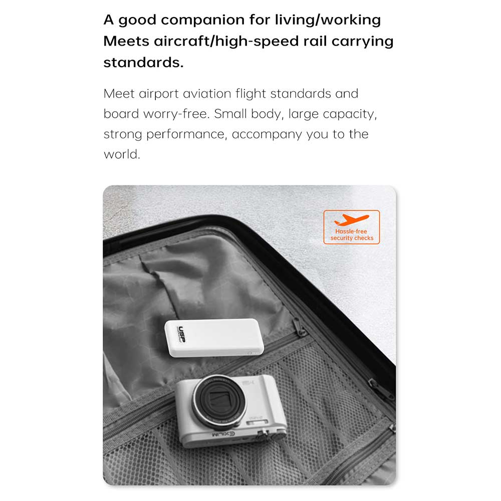 USP Power Bank 10K mAh (10000mAh)with 3 USB Outputs White