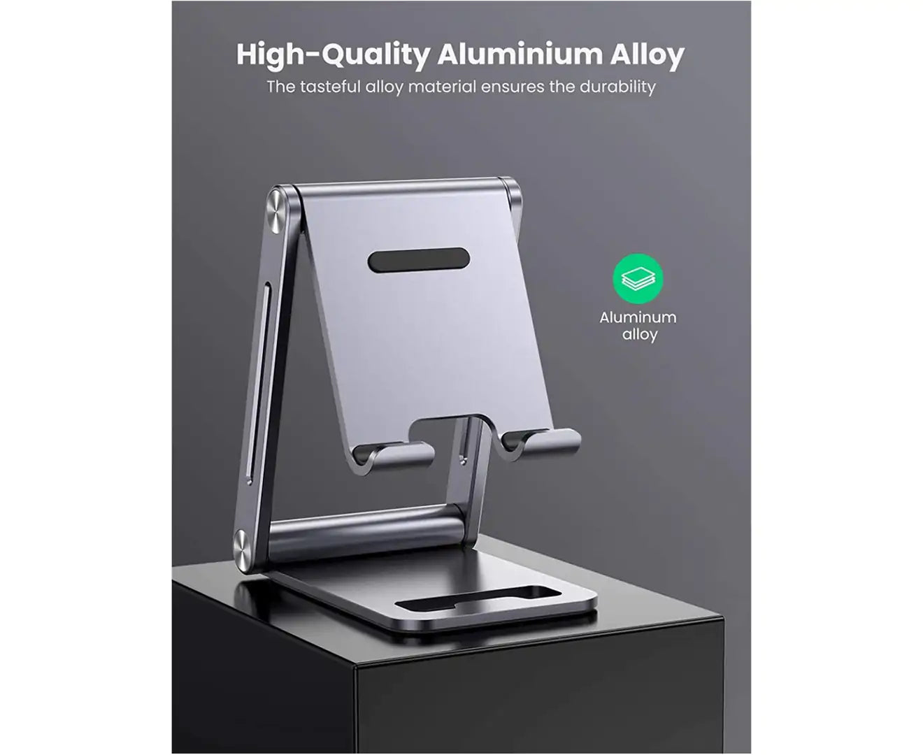 UGREEN Aluminum Adjustable Mobile Phone Tablet Universal Holder Stand for 4-8" inch