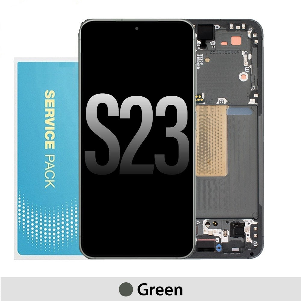 [TQ1 Samsung S23 Screen Replacement-Green (Service Pack OLED with Refurb Frame)