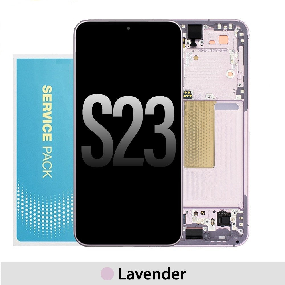 [TQ1 Samsung S23 Screen Replacement-Lavender (Service Pack OLED with Refurb Frame)