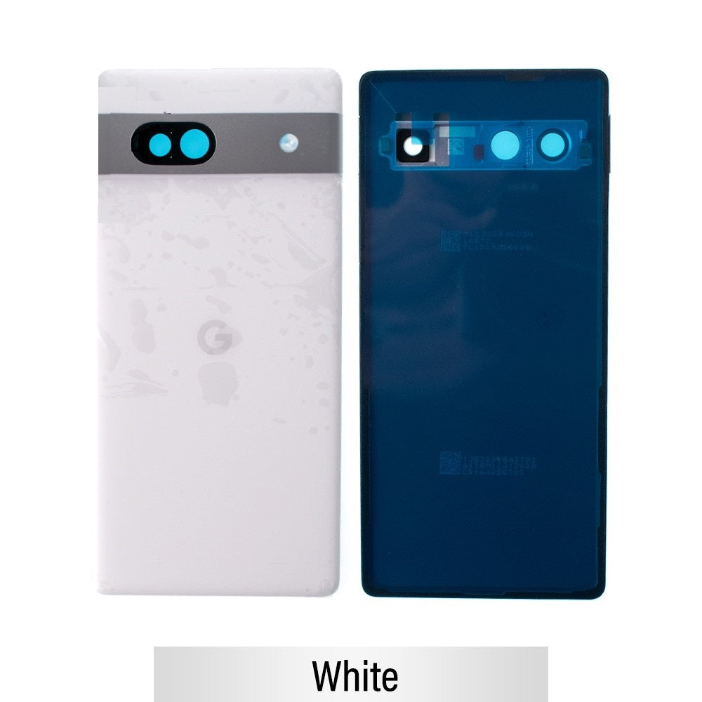 Rear Cover Glass for Google Pixel 7A-White (Camera lens & Cam Frame not included)