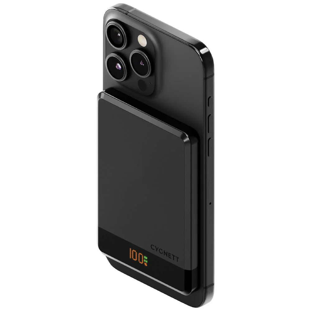 Cygnett MagSlim 5k Magnetic Wireless Power Bank - Black