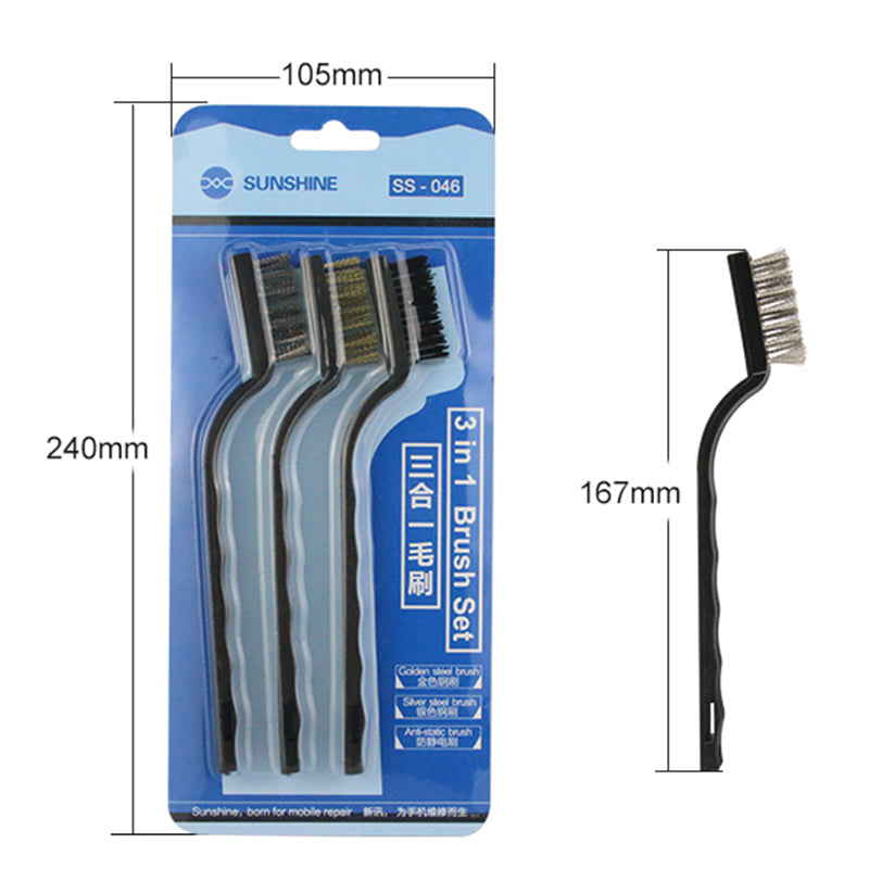 SUNSHINE SS-046 3 In1 IC Phone Repair Cleaning Brush`