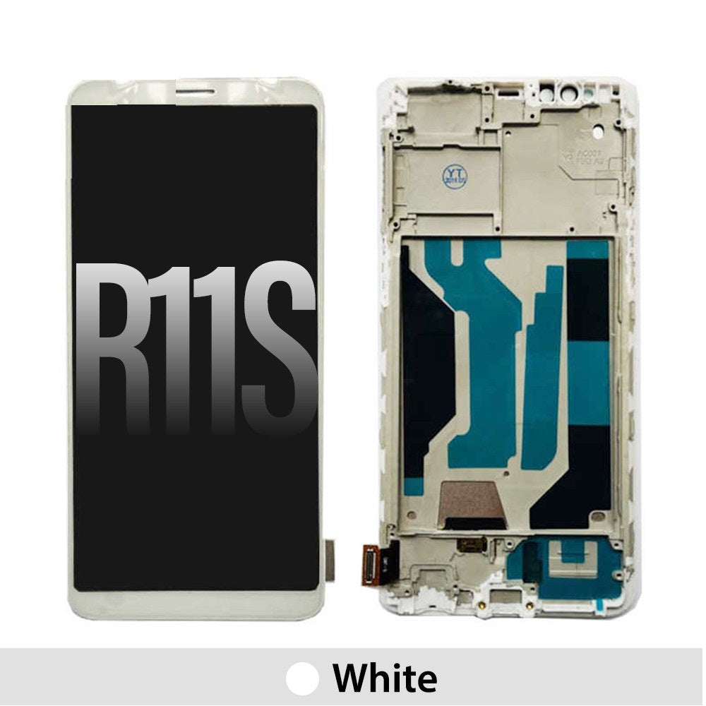LCD Screen Digitizer with Frame for OPPO R11s-White