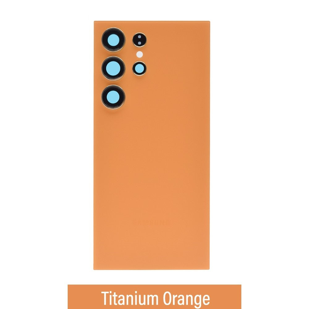 Rear Cover Glass For Samsung Galaxy S24 Ultra-Titanium Orange