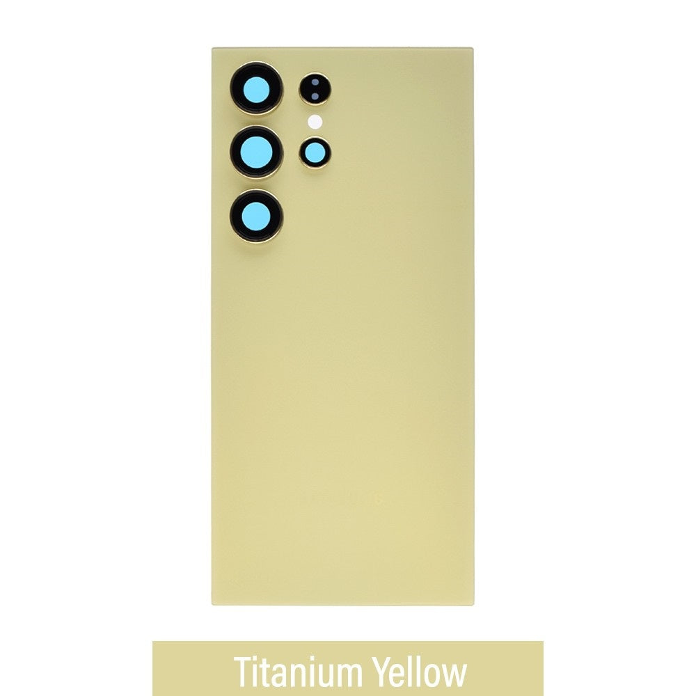 Rear Cover Glass For Samsung Galaxy S24 Ultra-Titanium Yellow