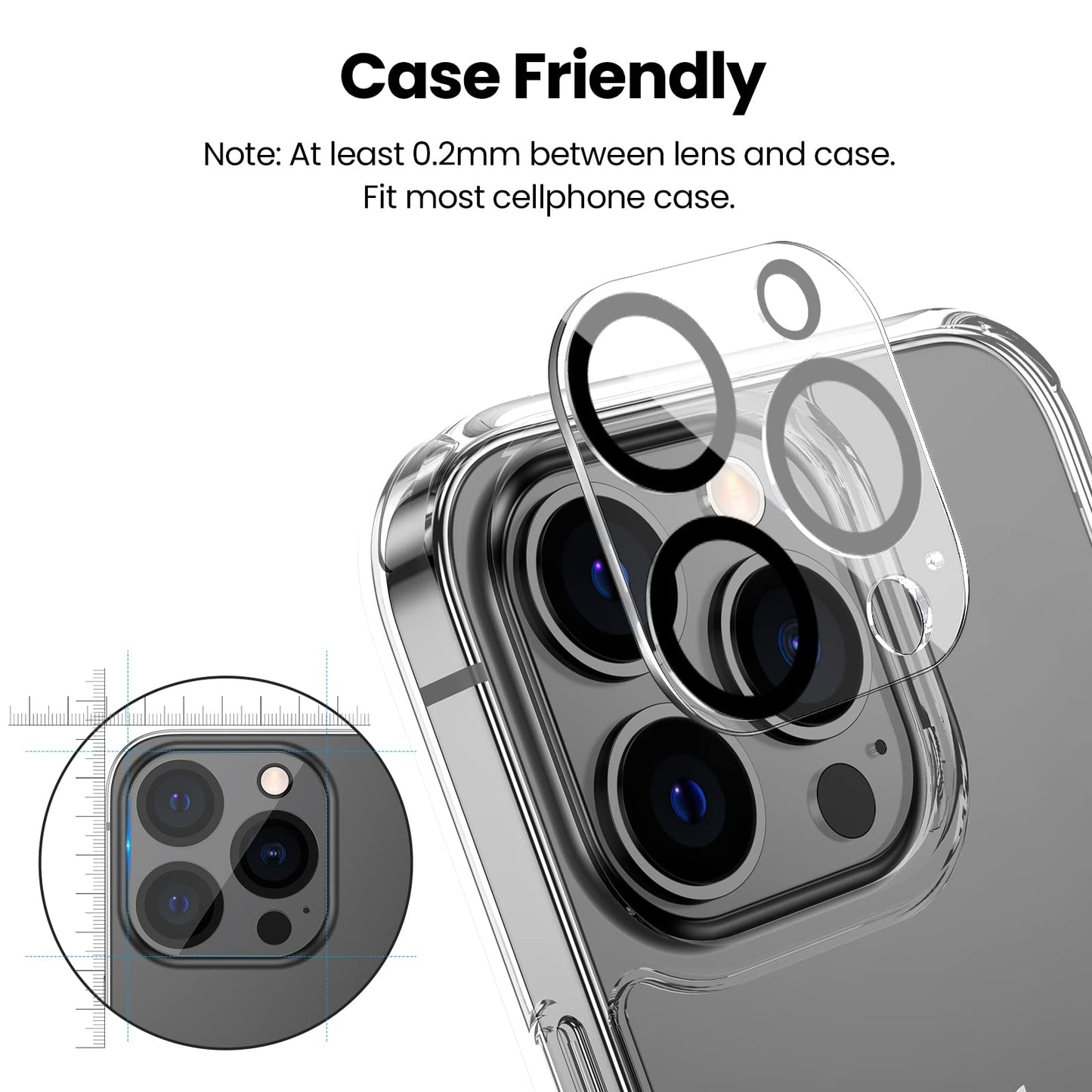Camera Lens Protector For iPhone 15 Pro / 15 Pro Max Back Lens Sheild (Tempered Glass)