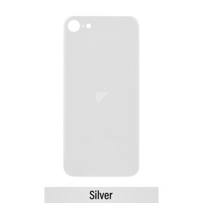 Rear Glass Replacement with Bigger Size Camera Cut-out for iPhone SE (2020)-Silver