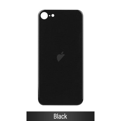 Rear Glass Replacement with Bigger Size Camera Cut-out for iPhone SE (2020)-Black