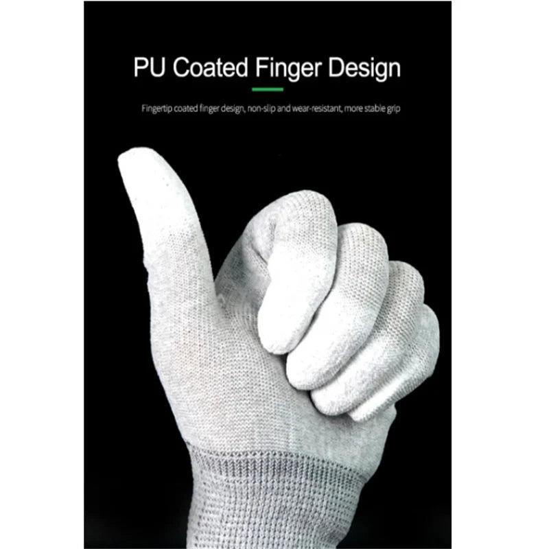 RELIFE RL-063 Anti-Static Gloves Non-slip ESD Electronic PU Insulation Coated Finger Protection For Phone Repair