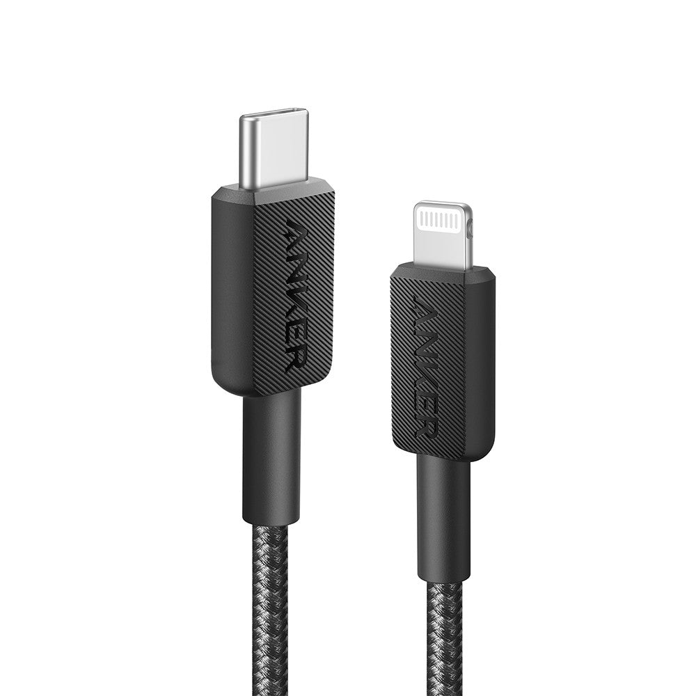 Anker 322 USB-C to Lightning Braided Cable 3ft - Black/White (MFi Certified)