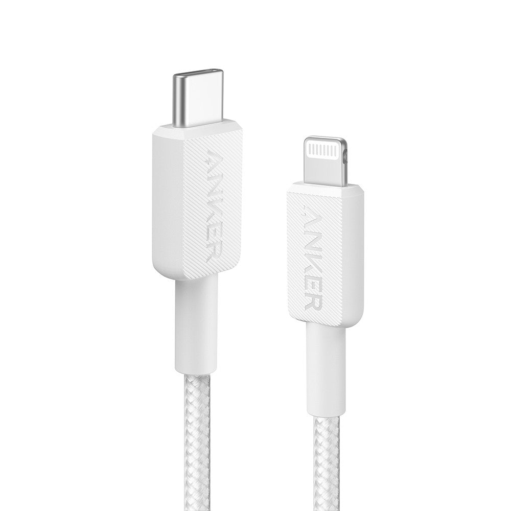 Anker 322 USB-C to Lightning Braided Cable 3ft - Black/White (MFi Certified)
