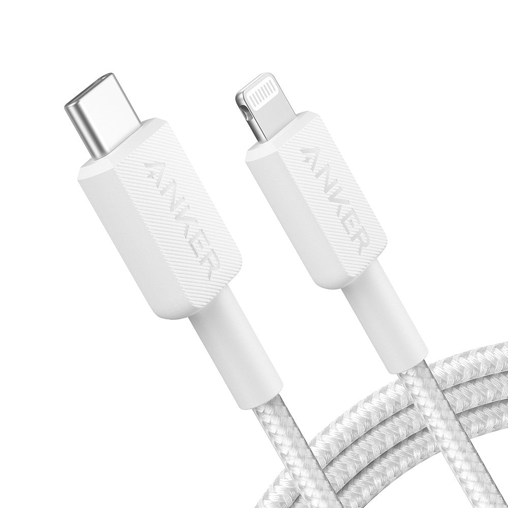 Anker 322 USB-C to Lightning Braided Cable 6ft - Black/White (MFi Certified)