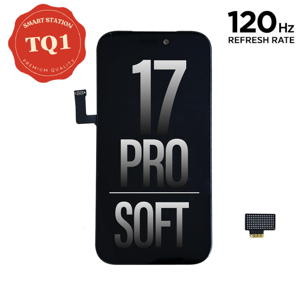 iPhone 17 Pro soft OLED replacement screen, TQ1 grade, 120Hz