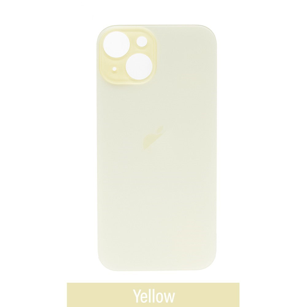 Rear Glass Replacement for iPhone 15 Plus (Camera Frame Aseembly by Factory)-Yellow