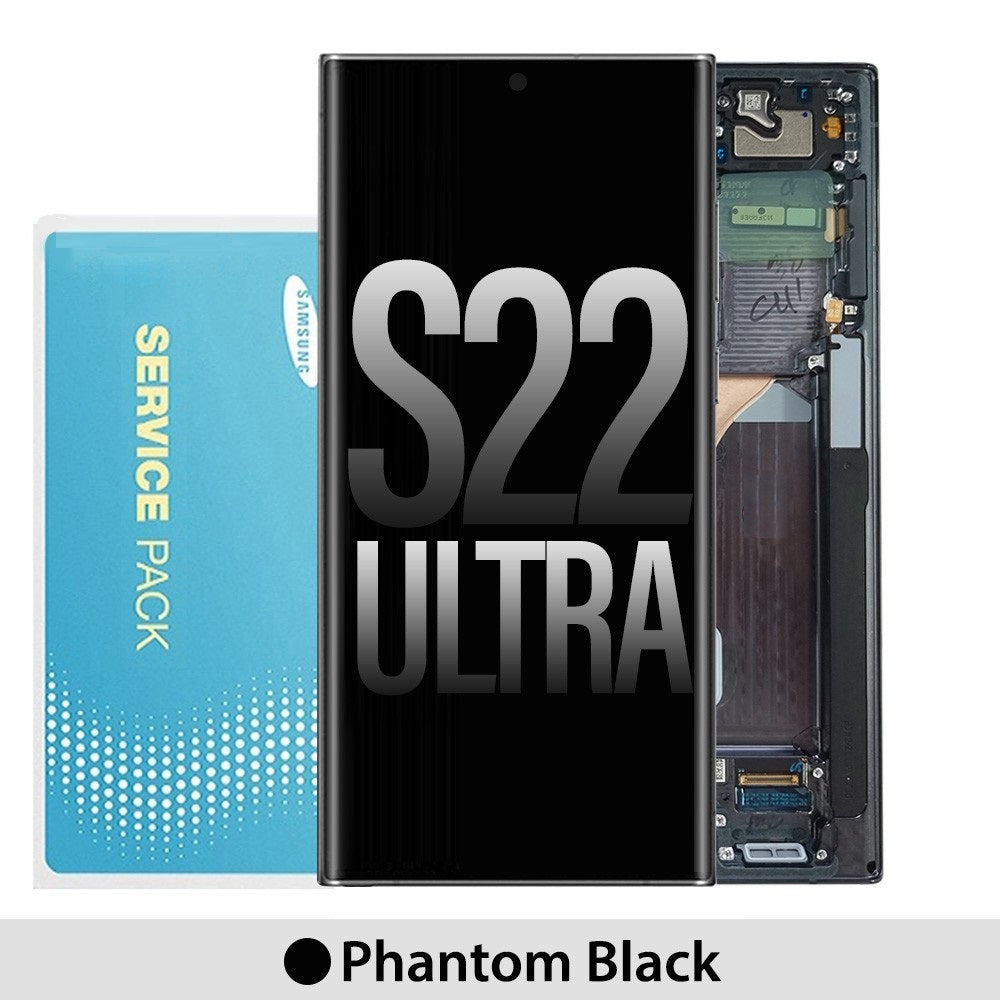 Samsung Galaxy S22 Ultra Service Pack replacement screen, Black