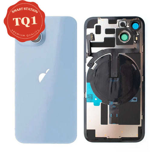 [TQ1] Premium iPhone 14 Plus Back Glass Replacement w Wireless Charging and Flash Flex Cable-Blue