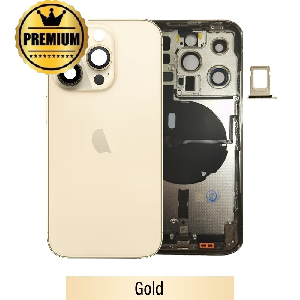 Rear Housing with Small Parts for iPhone 14 Pro -Gold
