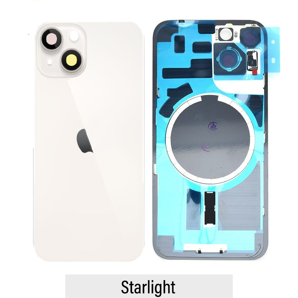 Rear Cover Glass  for iPhone 14 (with Camera Lens Glass and Wireless Charging Magnet) -Starlight