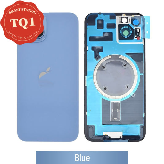 Rear Cover Glass for iPhone 14 Plus -Blue (with Camera Lens Glass and Wireless Charging Magnet)
