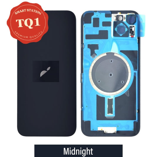 Rear Cover Glass for iPhone 14 Plus-Midnight (with Camera Lens Glass and Wireless Charging Magnet)