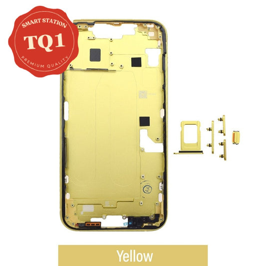 [TQ1] Mid Frame Cover Replacement Assembly for iPhone 14 Plus- Yellow (With SIM Tray Version)