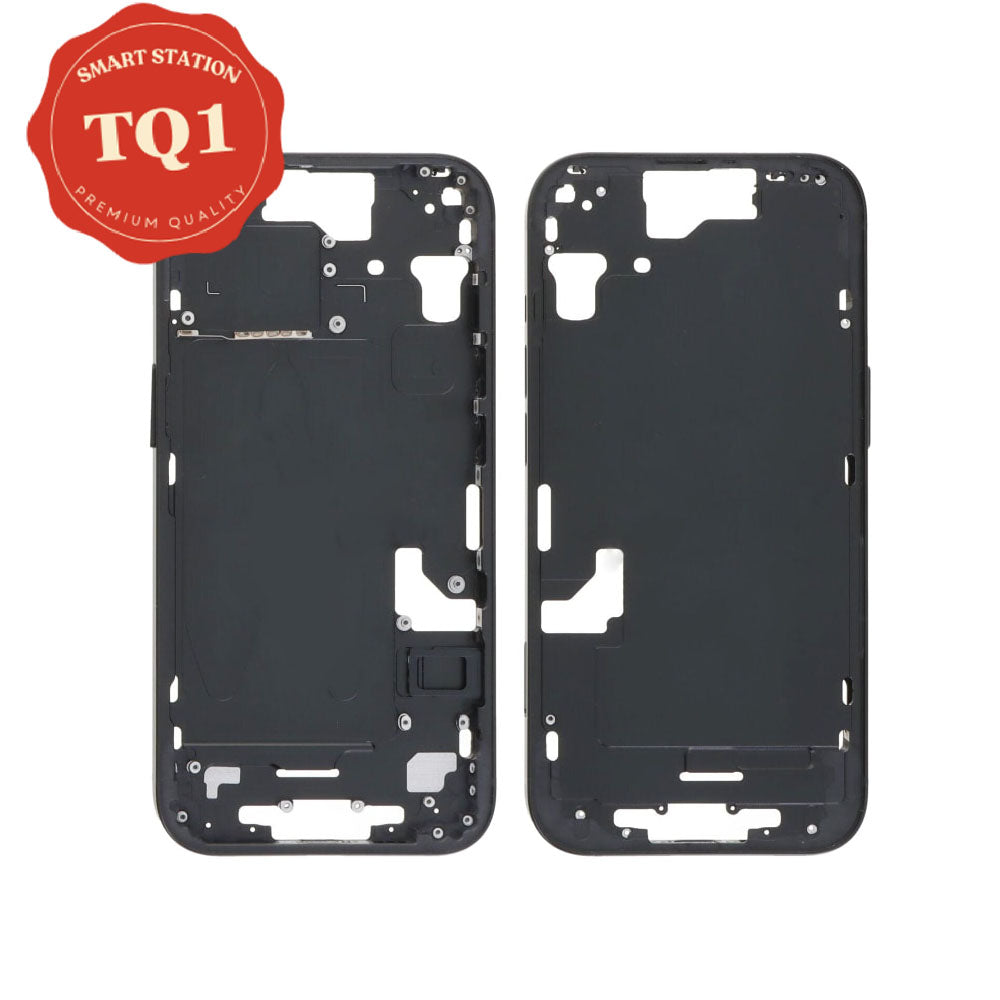 [TQ1] Chassis Mid Frame Cover Replacement Assembly for iPhone 15-Black (Without Small Parts with SIM Tray Version)