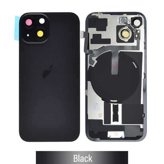 [TQ1] Rear Cover Glass with Camera Lens Glass and Wireless Flex for iPhone 15 -Black