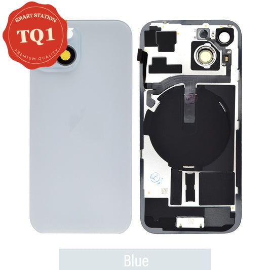 [TQ1] Rear Cover Glass with Camera Lens Glass and Wireless Flex for iPhone 15-Blue