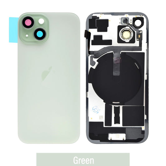 [TQ1] Rear Cover Glass with Camera Lens Glass and Wireless Flex for iPhone 15-Green