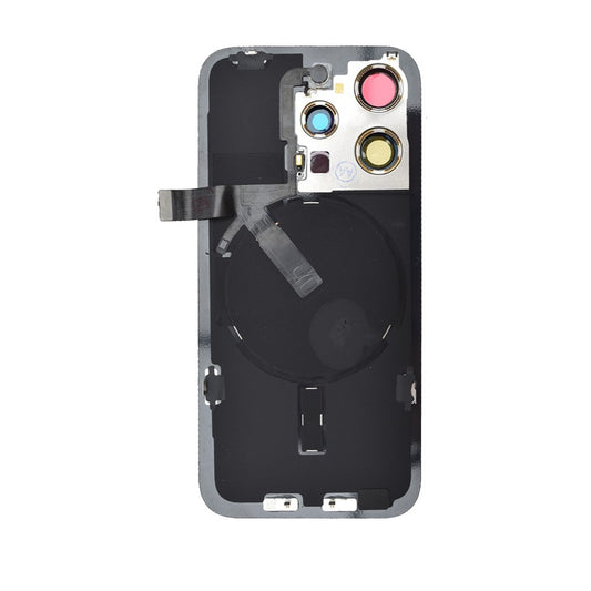 [TQ1] Rear Cover Glass with Camera Lens Glass and Wireless Flex for iPhone 15 Pro-Black Titanium