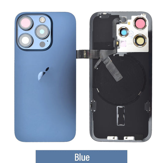 [TQ1] Rear Cover Glass with Camera Lens Glass and Wireless Flex for iPhone 15 Pro-Blue Titanium