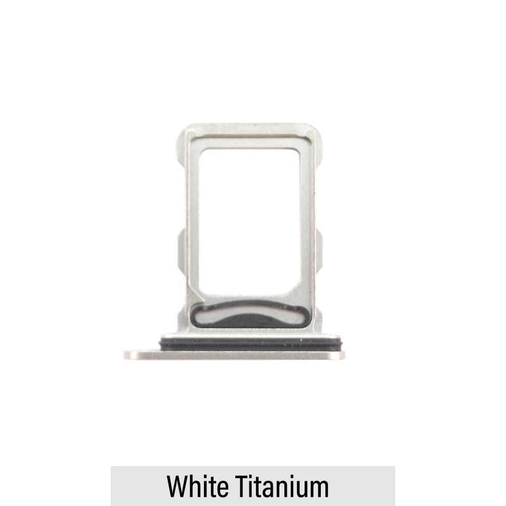 Dual SIM Card Tray for iPhone 16 Pro / 16 Pro Max-White Titanium (Compatible with Single SIM Phones and Dual SIM Phones)