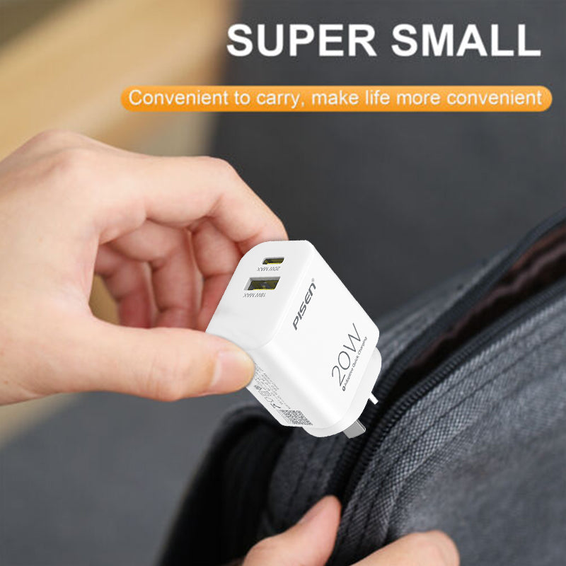 20W USB A + TYPE C Fast Wall Charger PISEN