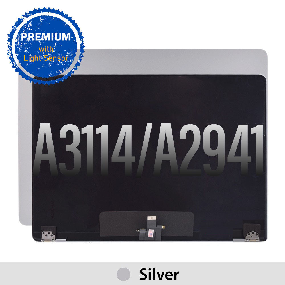 Macbook Air 15" A2941 M2 2023 /A3114 M3 2024 LCD Display Screen Replacement Assembly With Light Sensor [Silver]