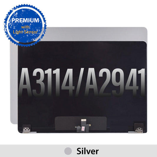 Macbook Air 15" A2941 M2 2023 /A3114 M3 2024 LCD Display Screen Replacement Assembly With Light Sensor [Silver]