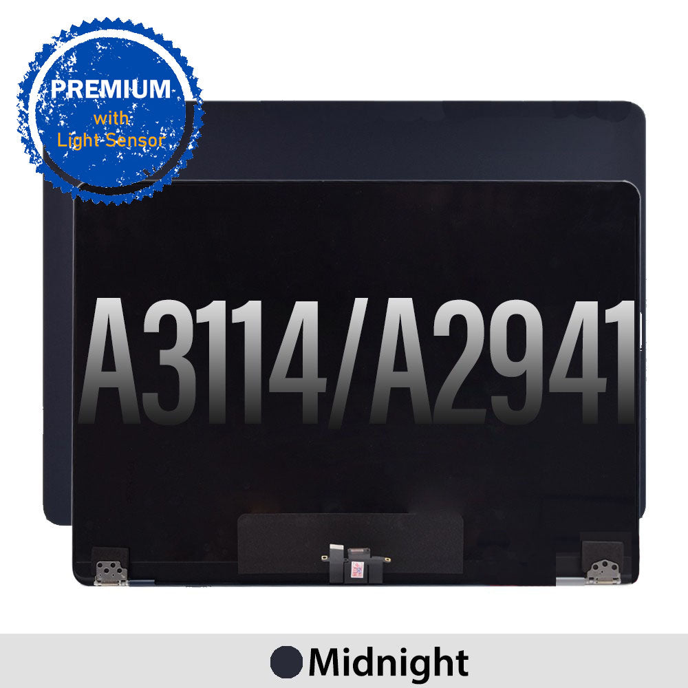 Macbook Air 15" A2941 M2 2023 /A3114 M3 2024 LCD Display Screen Replacement Assembly With Light Sensor [Midnight]