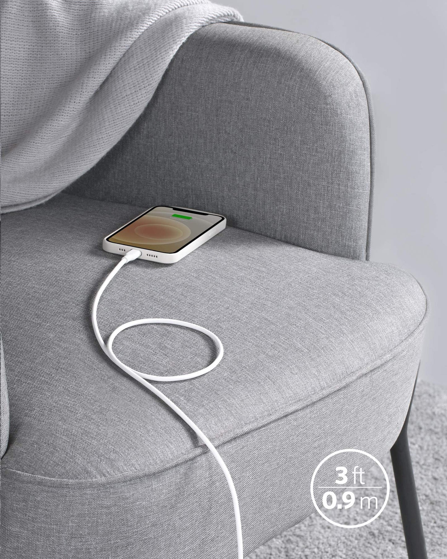 Anker Powerline Super Soft USB-C to Lightning Cable – 3ft/6ft (MFi Certified)
