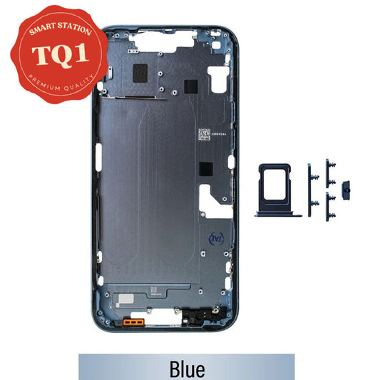 Mid Frame Cover Replacement Assembly for iPhone 14 Plus-Blue (With SIM Tray Version)