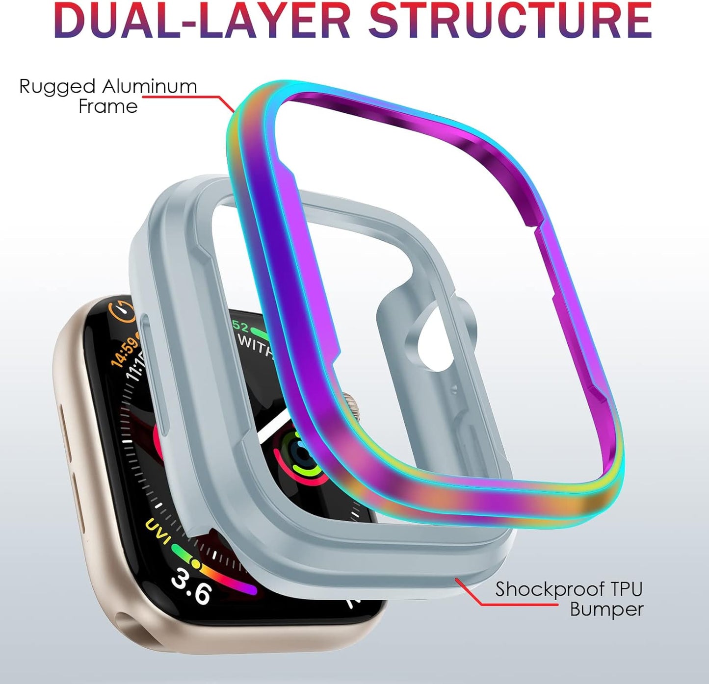 Aluminum Alloy Frame Case/Rainbow Case For Apple Watch