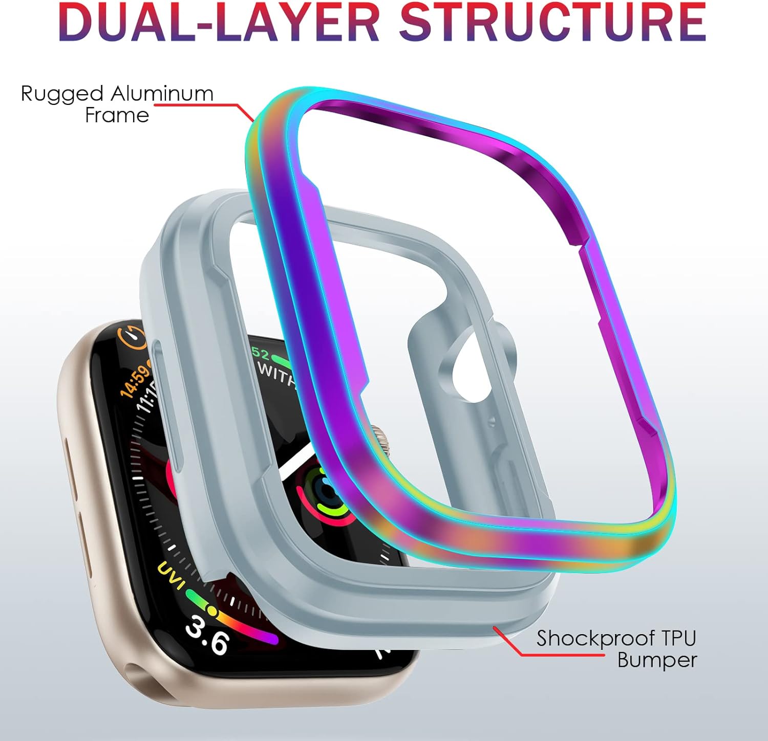 Aluminum Alloy Frame Case/Rainbow Case For Apple Watch