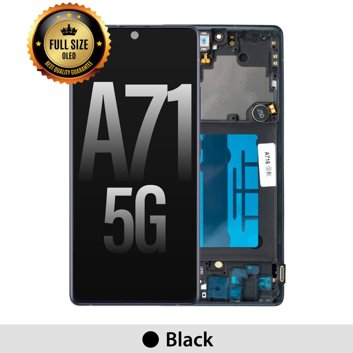 [TQ1] Samsung A71 5G A716B OLED Screen Replacement Digitizer with Frame-Prism Cube Black