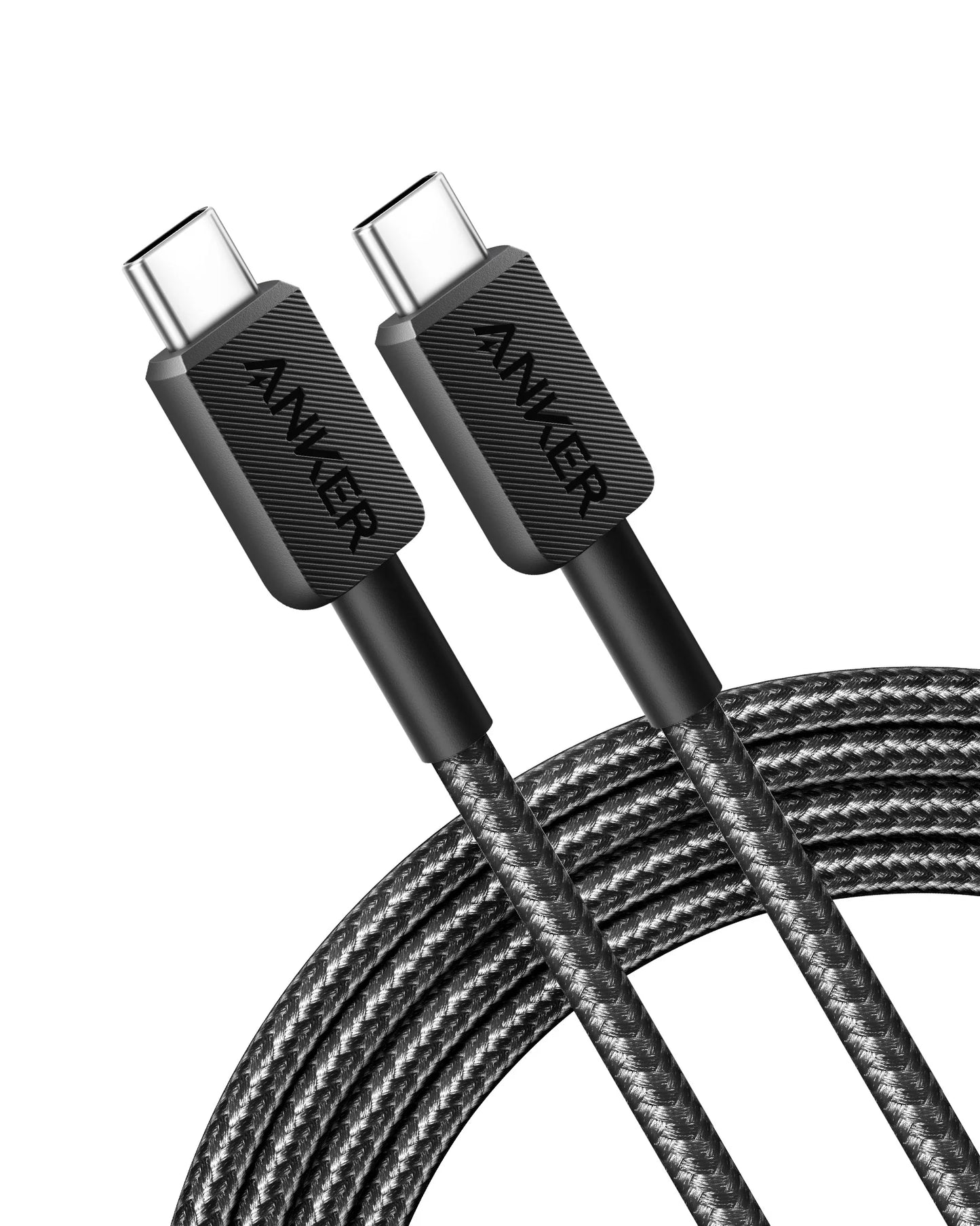 Anker 322 USB-C to USB-C Braided Cable 6ft - Black/White (Compatible with iPhone 15 above or iPad Pro)